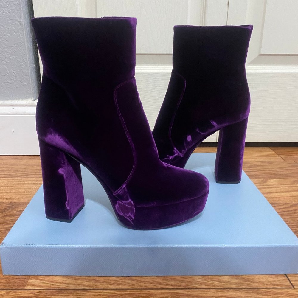 Prada Velvet Ankle Boots size 38